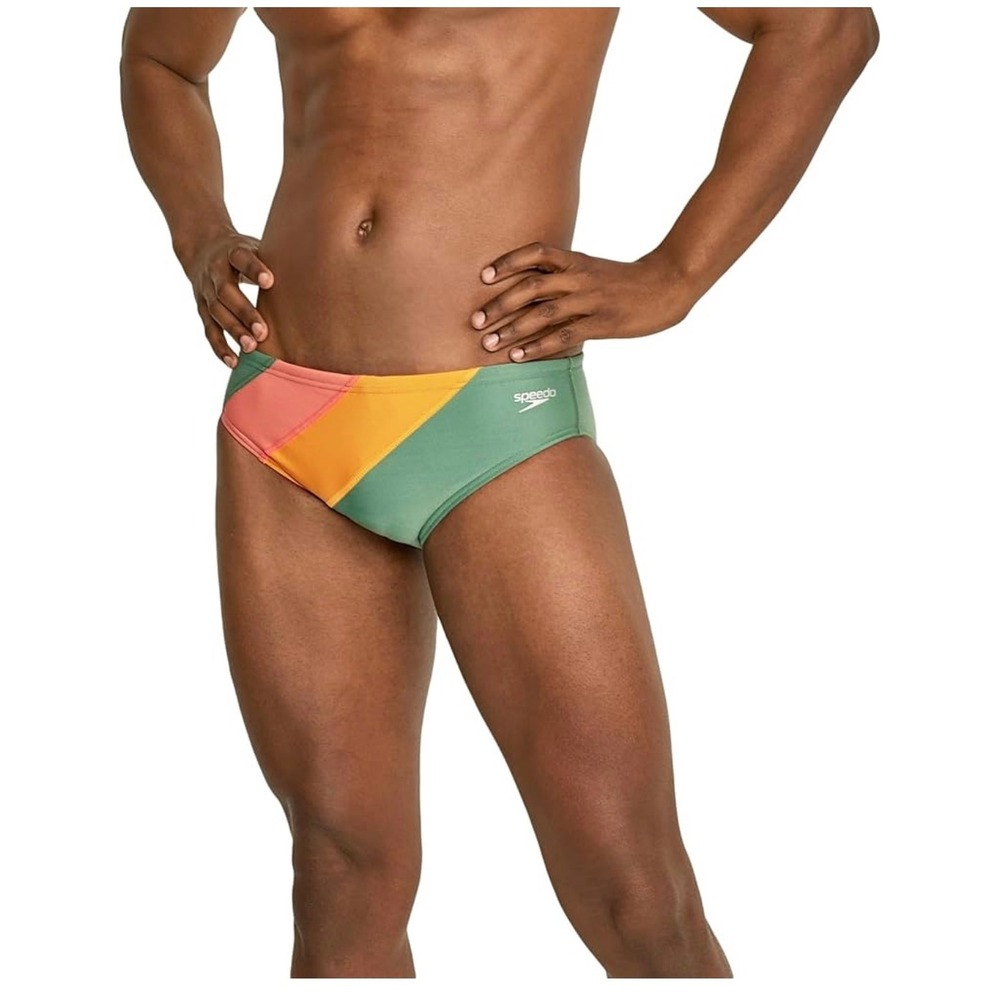 NEW Speedo Swim Brief Mens 28 Green Vibe Collection Eco Endurance 7052151